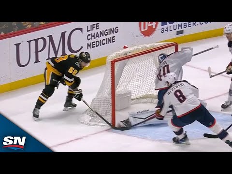 Daniil Tarasov Stretches Out Makes Wild Toe Save On Kris Letang