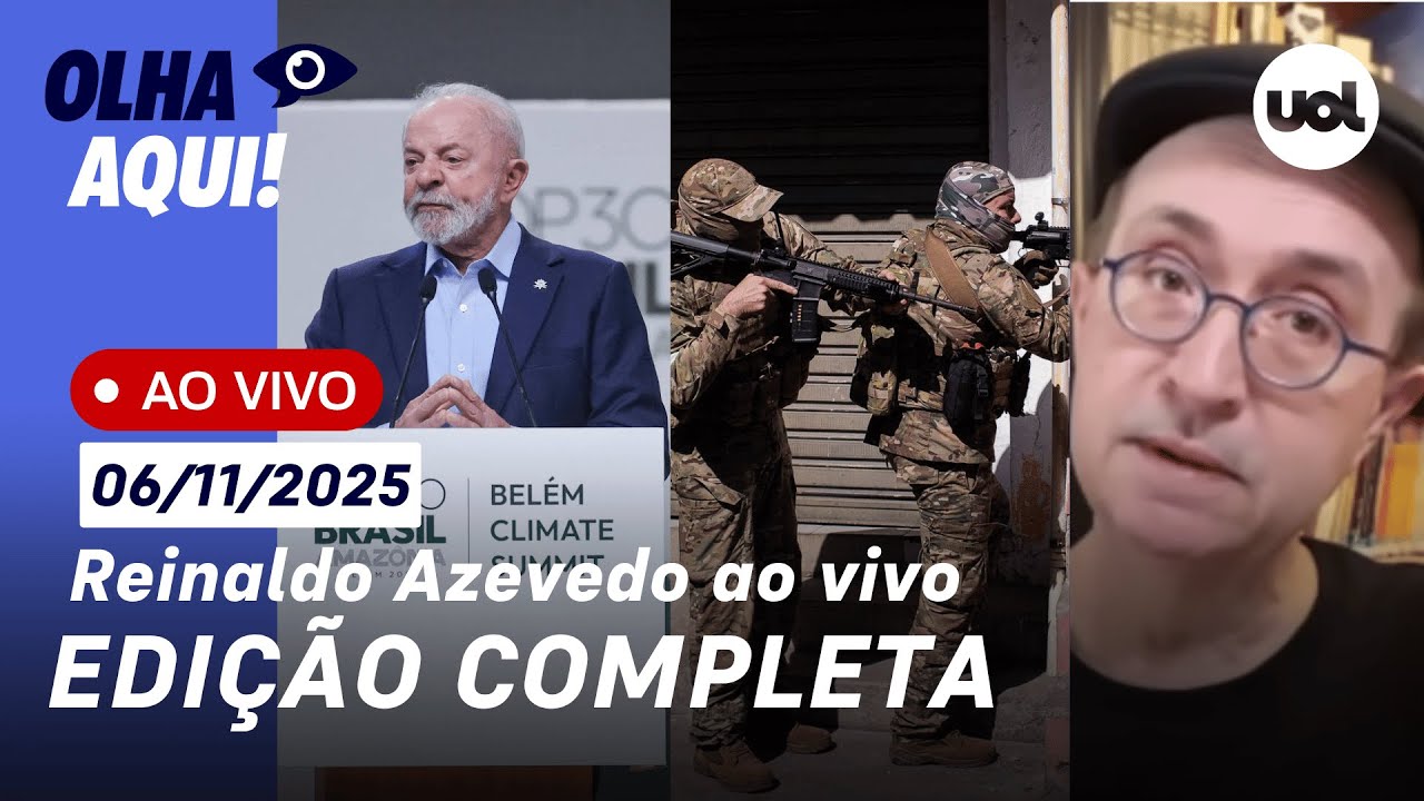Reinaldo ao vivo: Lula na COP30; operações no Rio de Janeiro; PL sobre facções criminosas e+
