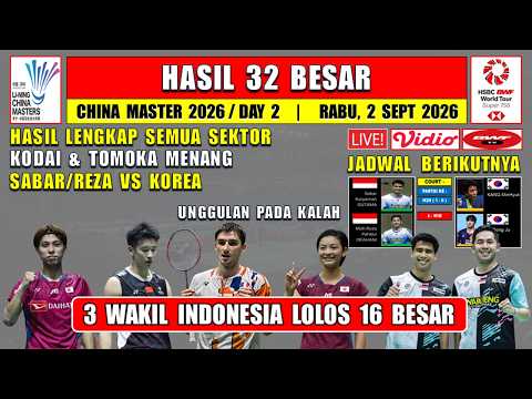 UNGGULAN PADA TUMBANG ~ Hasil 32 Besar <strong>China</strong> Master 2026 Hari Ini ~ KODAI MENANG ~ SABREZ vs <strong>KOREA</strong>