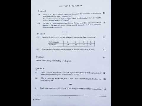 ISC Board Economics Board Final Question Paper 22-23 #economics #commerce #economic