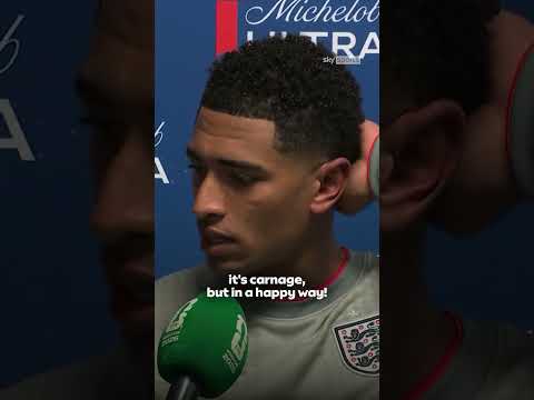 Jude Bellingham reacts to England's win over Mexico to reach World Cup QFs