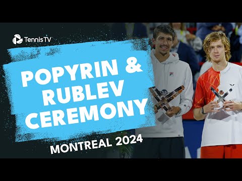 Alexei Popyrin & Andrey Rublev Speeches & Trophy Ceremony After Montreal 2024 Final