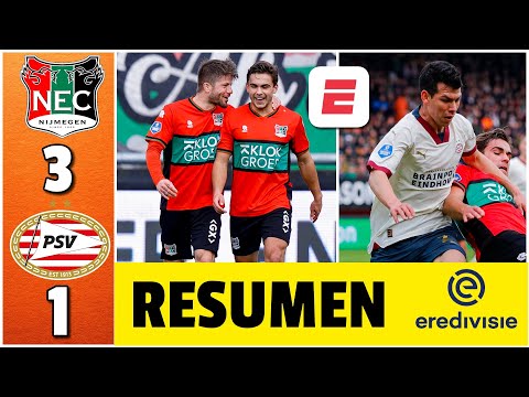 PSV del CHUCKY LOZANO perdió el INVICTO. Cayó 3-1 vs Nijmegen. El mexicano fue titular | Eredivisie