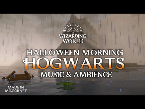 Rainy Halloween Morning at Hogwarts 🌧️ | Minecraft Harry Potter Music & Ambience