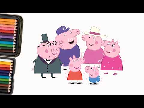 How to Draw Peppa Pig Family Step by Step | Simple Line drawing