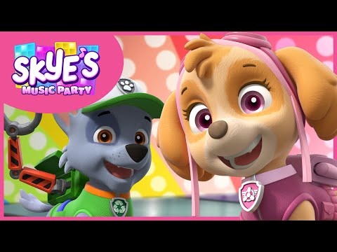 Rocky's Mighty Pup Recycling Lesson - Skye's Music Party - PAW Patrol Music Cartoons for Kids