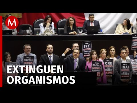 Reforma constitucional para extinguir siete organismos autónomos causa protestas en el Congreso