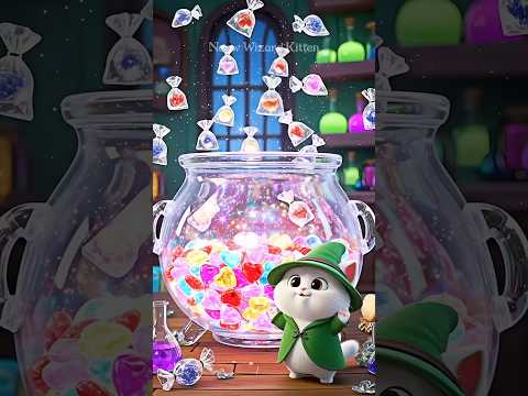 Magical Candy Making with Wizard Kitten – A Halloween Surprise! #cat #CuteCatHalloween #shorts
