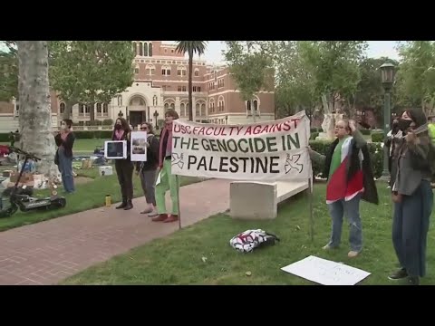 Campus anti-war protesters dig in as universities, police take action