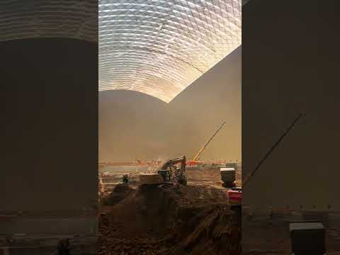 Construction of the foundation under bubble wrap- Good tools and machinery make work easy