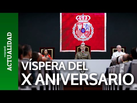 Felipe VI, ante la cúpula militar en la víspera del X aniversario de su proclamación