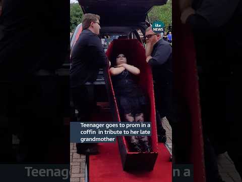 Teen goes to prom in a coffin in tribute to late grandmother #news #prom