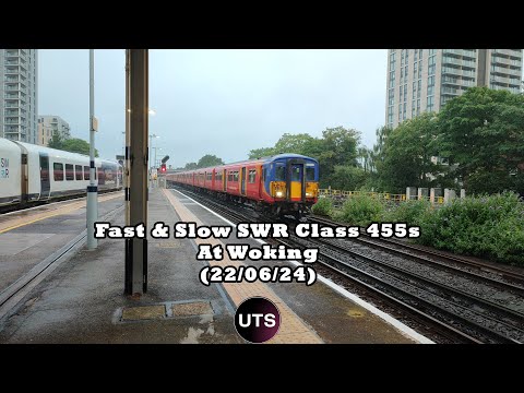 Fast And Slow Class 455 At Woking (22/06/24)