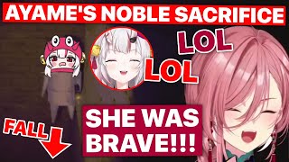 Ayame Makes A Noble Sacrifice; Lui Can't Stop Laughing As Ayame Falls 