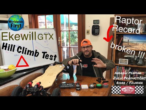 EkeWill GTX 4WD Planetary Gearing Hill Climb Test - Andrew Penman EBoard Reviews - Vlog No.163