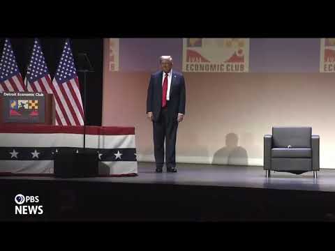 WEIRD TRUMP STANDS ON STAGE IN SAME SPOT SAYS NOTHING  5MINS