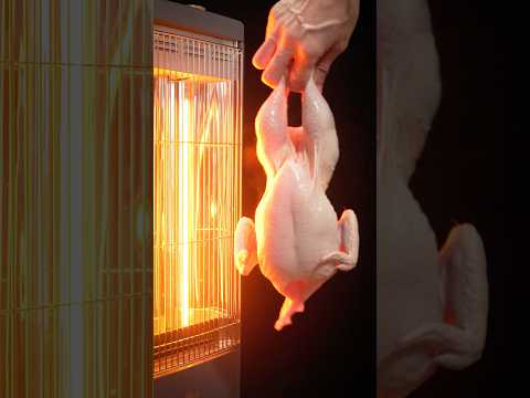 電気ストーブでチキンを丸ごと焼いた結果…。#shorts #クリスマス