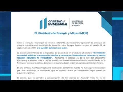 MEM asegura que no avaló consulta municipal por minera en Asunción Mita