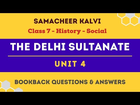 The Delhi Sultanate Exercises, Questions | Unit 4  | Class 7 | History | Social | Samacheer Kalvi