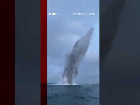 A World War Two era bomb has been detonated off the coast on Denmark.  #Shorts #Denmark #BBCNews