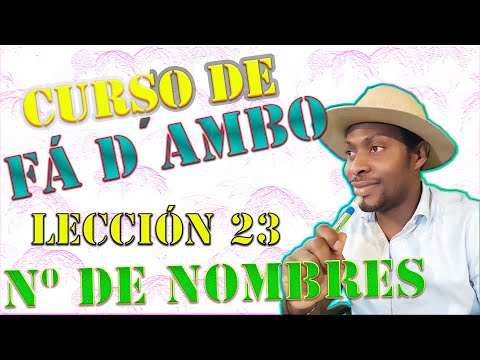 CURSO DE FA D'AMBO- EL NÚMERO DE LOS NOMBRES//FA D'AMBO COURSE