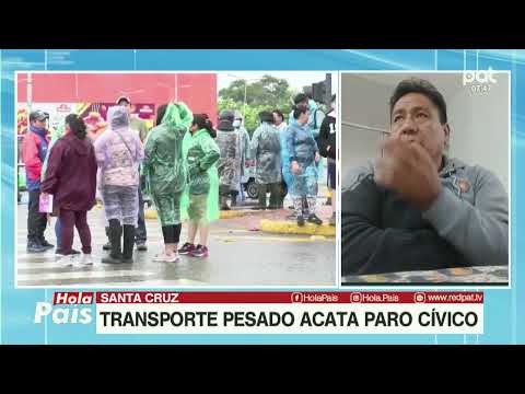 TRANSPORTE PESADO ACATA EL PARO CIVICO EN SANTA CRUZ