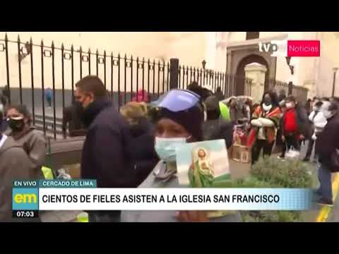 Cercado de Lima: cientos de fieles asisten a la iglesia San Francisco