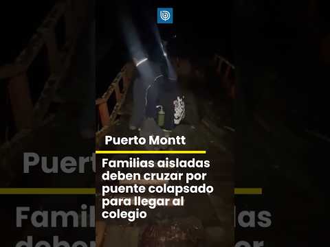 Familias aisladas deben cruzar por puente colapsado para llegar al colegio en Puerto Montt