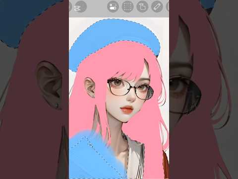 anime 💗💙 hair colour art #anime #drawing #asmr #viral #shorts