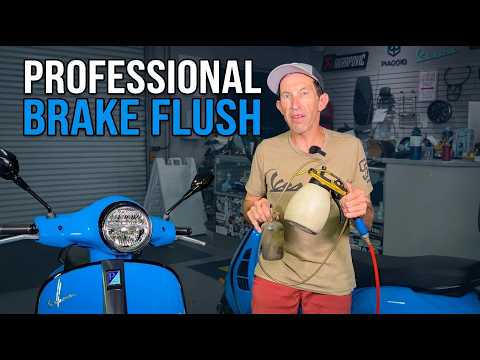 How to Flush the Brake Fluid on a Vespa GTS with a Professional Vacuum Brake Bleeder