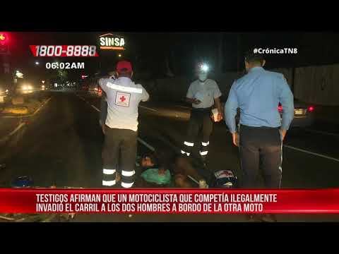 Carrera ilegal provoca accidente en Carretera a Masaya – Nicaragua