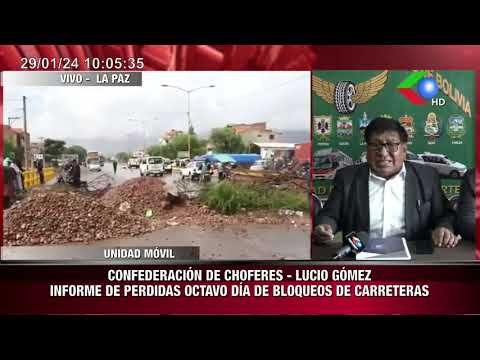 CONFEDERACIÓN DE CHOFERES - LUCIO GÓMEZ SE REFIERE SOBRE PERDIDAS DE OCTAVO DiA DE BLOQUEOS DE CARR