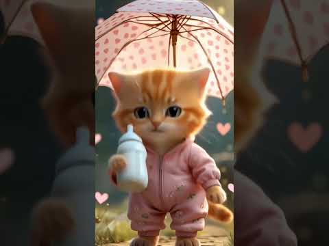 Cute kitten drinking milk 🍼 and dancing #dudidudidam #viralshorts #cutekittenvideos