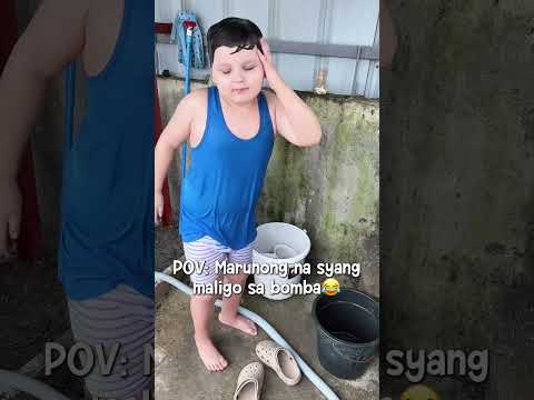 Marunong na syang maligo sa bomba sa labas😅 #lifewithautism