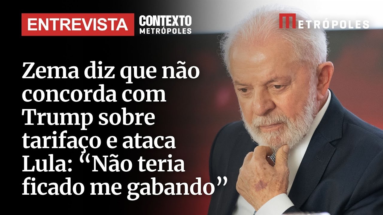 Zema diz que não concorda com Trump sobre tarifaço e ataca Lula Não teria ficado me gabando