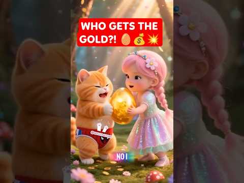Magic Egg Fight! Cute Cat vs Girl for Golden Coins 🥚🐱💰 #funnycat