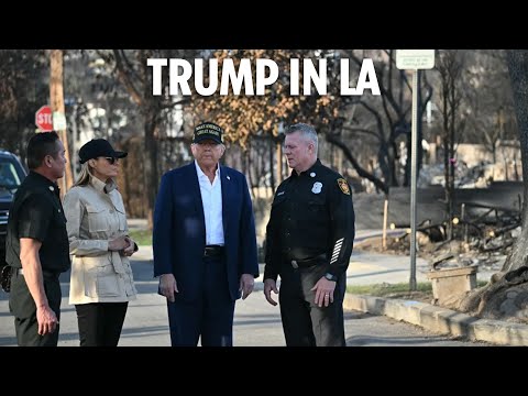 Donald Trump tours wildfire-hit California after saying Los Angeles was 'hit by a bomb'