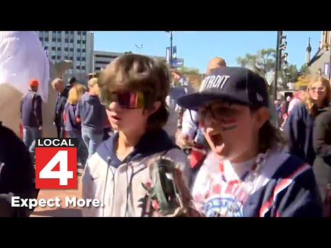 Tigers fans skip school for postseason party at Comerica Park