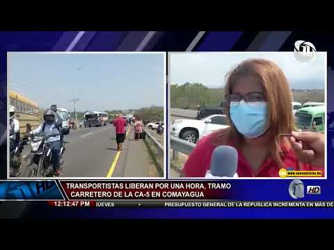 Once Noticias | Transportistas liberan por una hora, tramo carretero de la CA-5 en Comayagua
