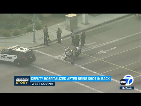 Suspect arrested after LA County sheriff's deputy was shot in back in West Covina
