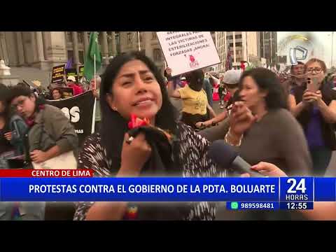 Centro de Lima: ciudadanos protestan contra el gobierno de Dina Boluarte