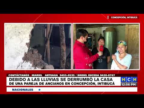 #HCHIntibucá | ¡Triste! Lluvias derrumbaron casa de una pareja de ancianos