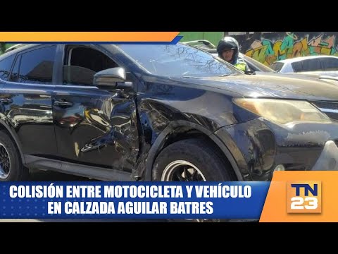 Colisión entre motocicleta y vehículo en calzada Aguilar Batres