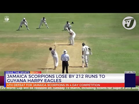 Jamaica Scorpions Lose by 212 Runs to Guyana Harpy Eagles