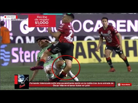 Fernando Valenzuela sufre escalofriante lesión tras terrible entrada de Óscar Villa en Xolos vs León