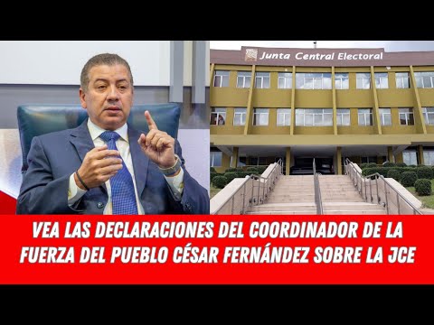 VEA LAS DECLARACIONES DEL COORDINADOR DE LA FUERZA DEL PUEBLO CÉSAR FERNÁNDEZ SOBRE LA JCE