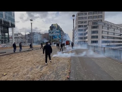 Brussels police end farmer protest with storm of tear gas