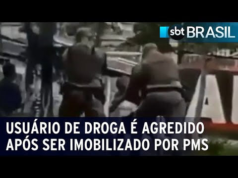 Usuário de droga é agredido após ser imobilizado por PMs no RS | SBT Brasil (20/02/24)