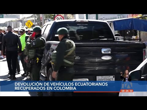 Vehículos fueron recuperados en Colombia por las autoridades, tras haber sido robados en Ecuador