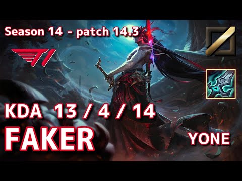 【KRサーバー/GM】T1 Faker ヨネ(Yone) VS グラガス(Gragas) MID - Patch14.3 KR Ranked【LoL】